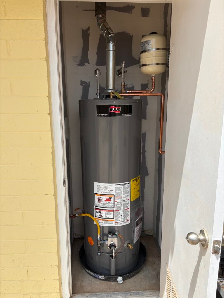 Gas tank water heater installed by Stiger Plumbing Solutions